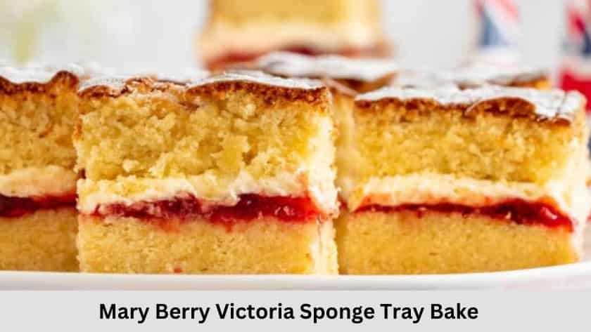 Mary Berry Victoria Sponge Tray Bake Recipe - British Recipes Book