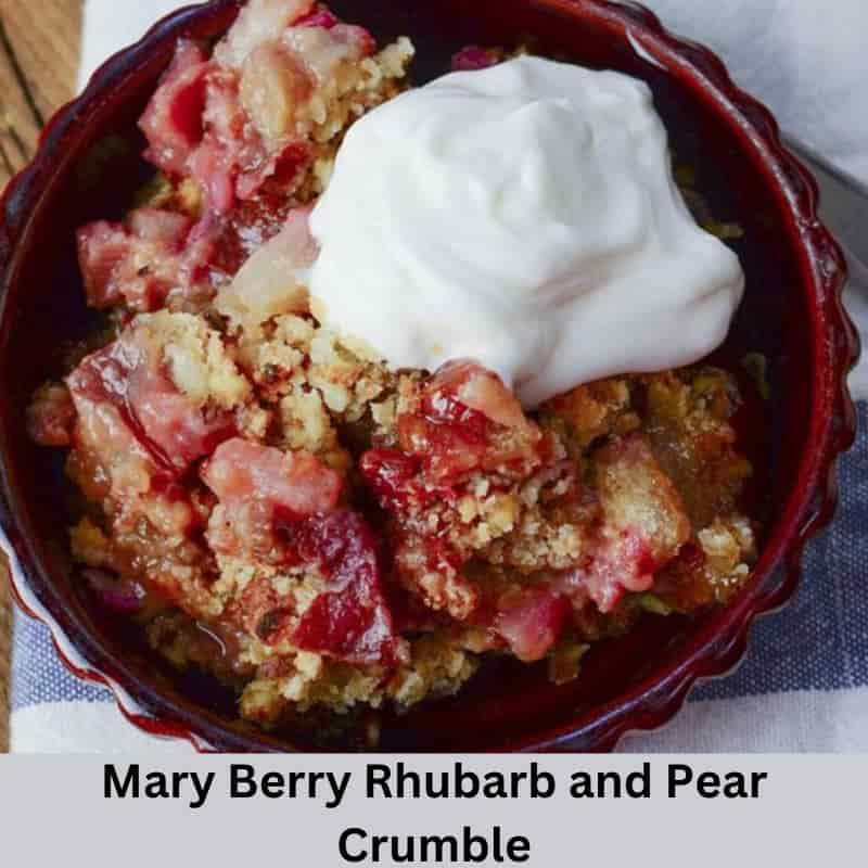 Mary Berry Rhubarb and Pear Crumble